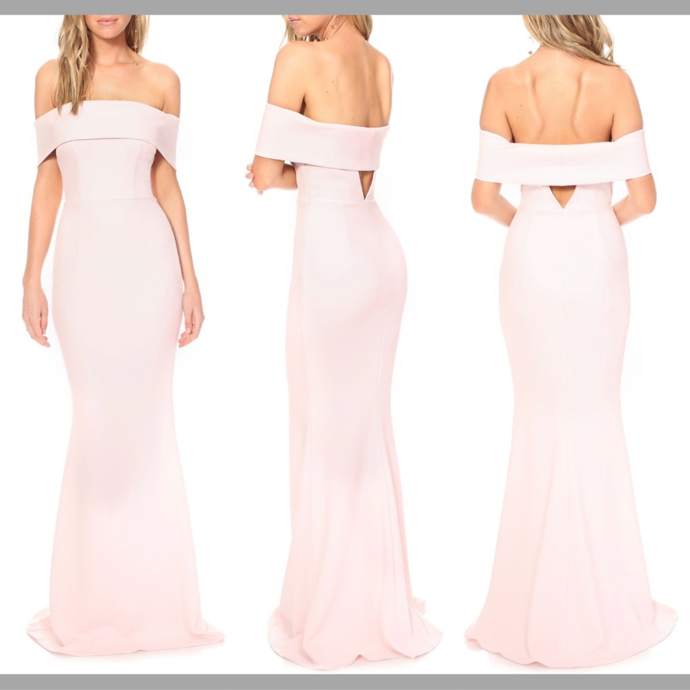NEW $295 Katie May Legacy Off Shoulder Trumpet Gown in Pink [SZ 4‎ ]